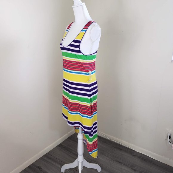 Feathers Colorful Racer Back Long Slug Dress Size Large - Picture 9 of 12